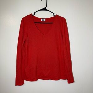 Old Navy Women's Red/Orange V-Neck Sweater